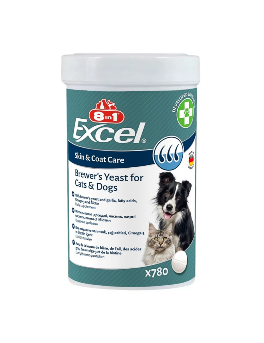 8in1 Excel Brewer\'s Yeast Вітаміни для шкіри та шерсті собак і котів